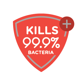 Kills 99.9% bacteria